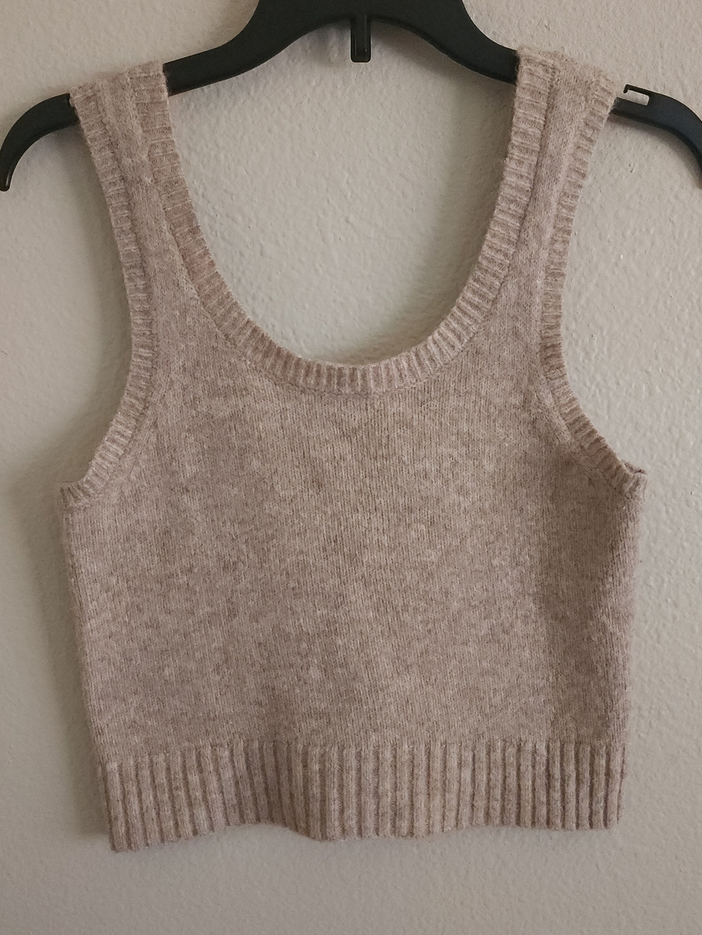 ​Natural Life Ribbed Hem Knit Crop Tank Top Neutral XS